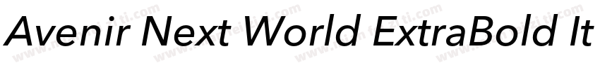 Avenir Next World ExtraBold It字体转换